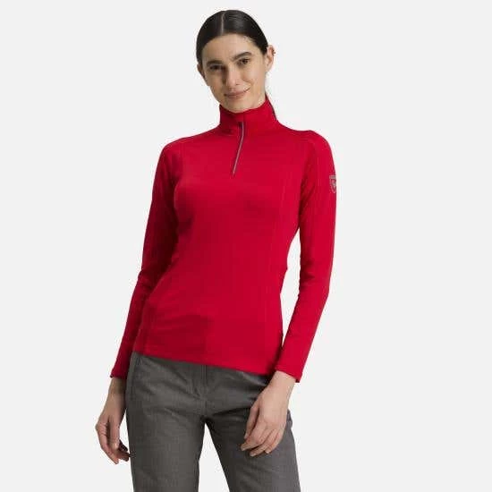 Rossignol T-Shirt & Tops Women's Classique 1/2 Zip Layer RED - Image 3