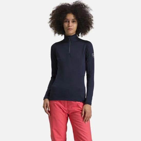 Rossignol T-Shirt & Tops Women's Classique 1/2 Zip Layer BLUE - Image 3